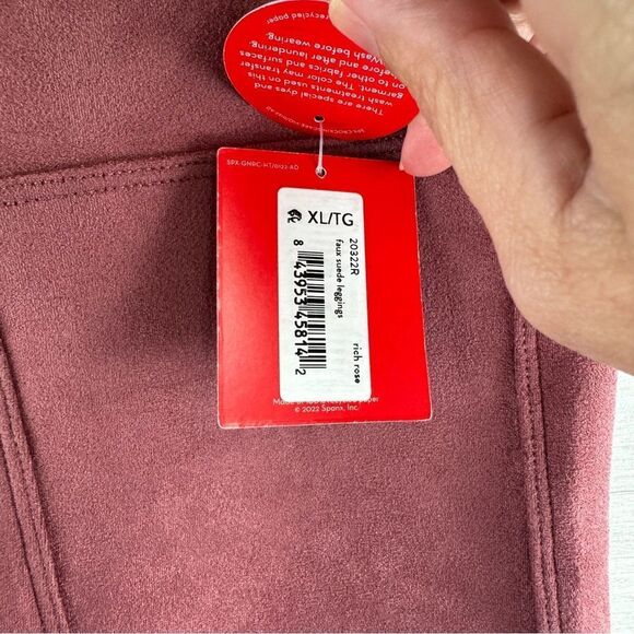 Spanx Faux Suede Rose High Rise Leggings NWT XL - Picture 7 of 9